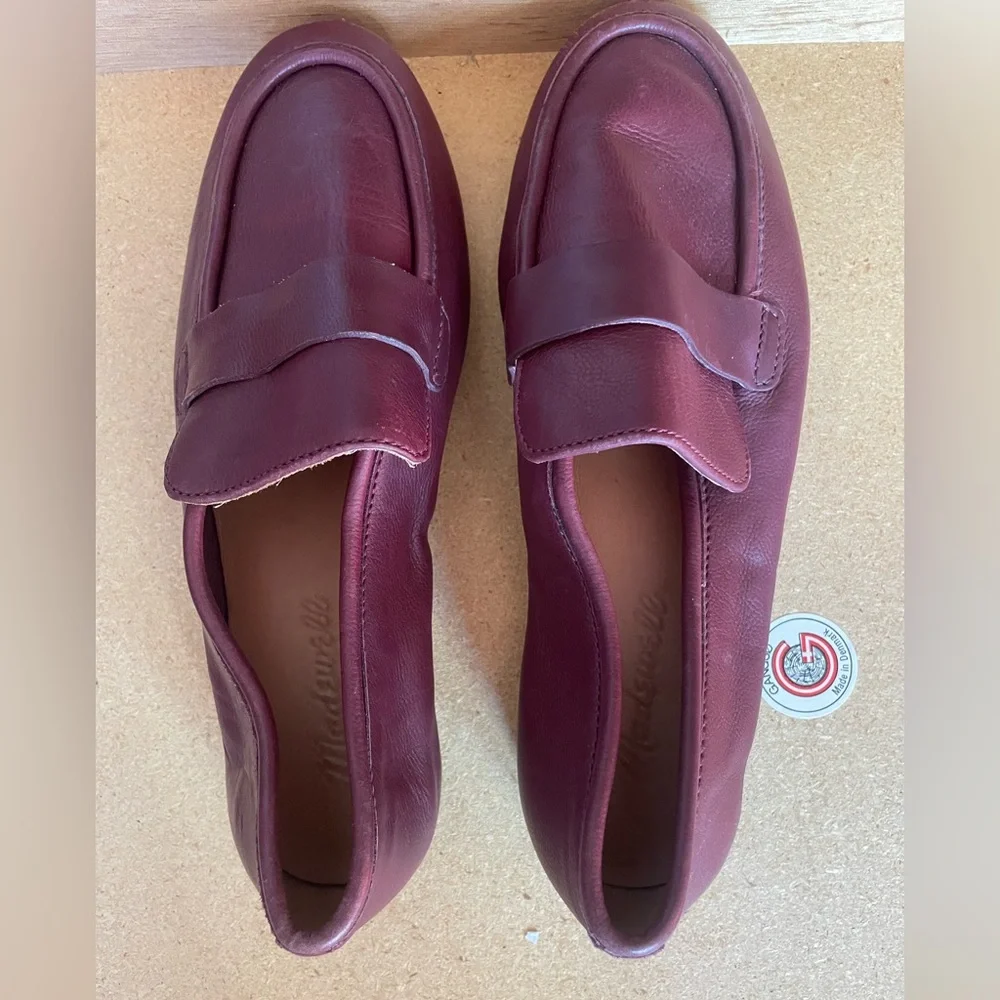 Madewell The Lacey Loafer flats in burgundy leather - Picture 6 of 9